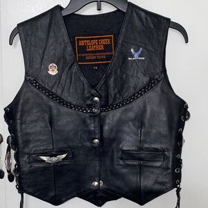 Antelope Black Leather Vest